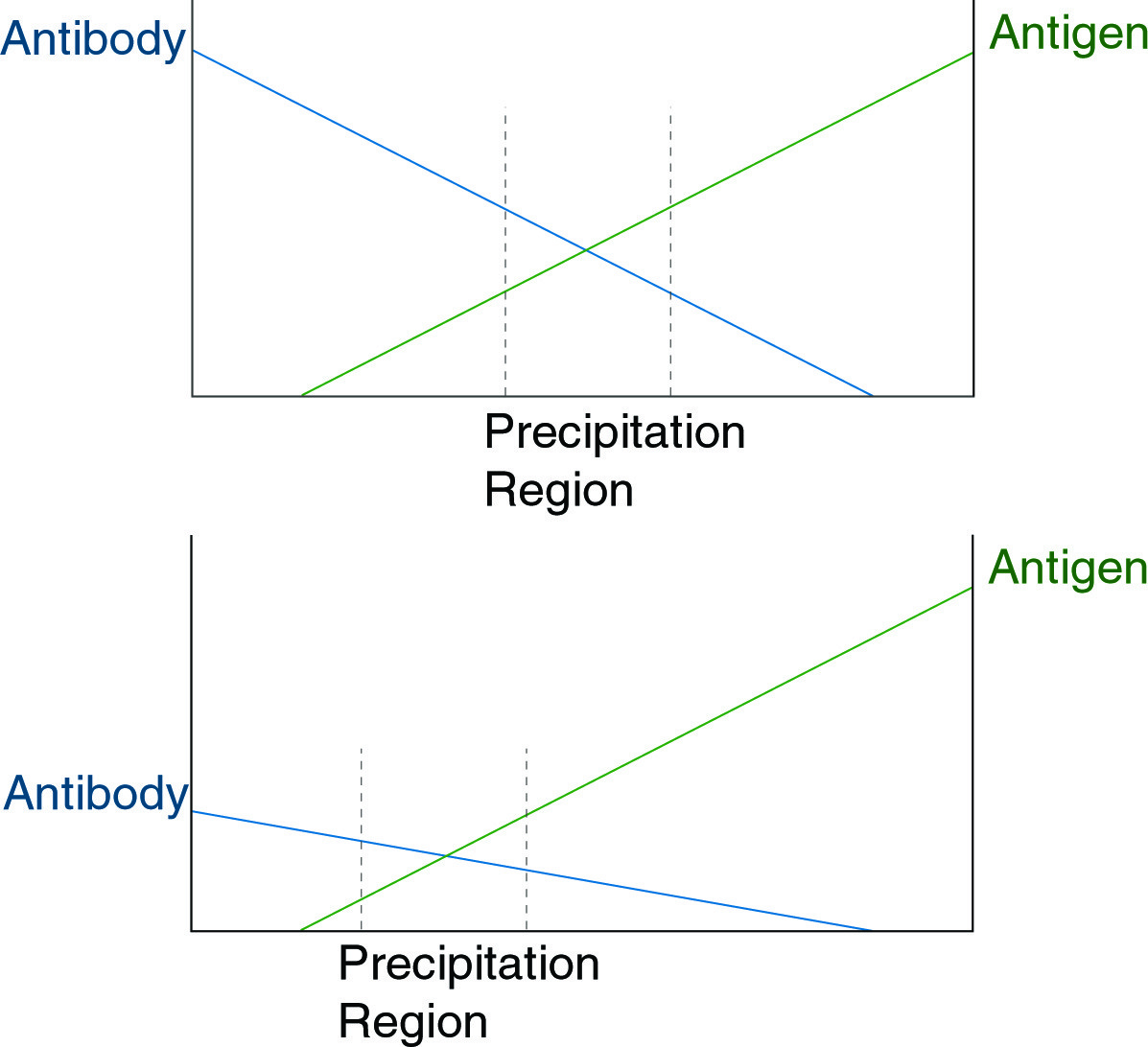 Precipitation in antigen plus antibody solutions